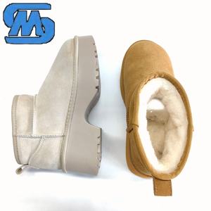 Stivali in pelle scamosciata da donna alla moda-all'interno in morbida pelliccia-materiale in PU antiscivolo - Product Image 6