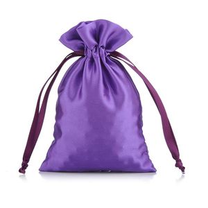 Design Large Size Packaging Pouch Gift Cosmetic Jewelry Pouch Silk Printed Satin Pouch <b>Bag</b> With <b>Drawstring</b> - Product Image 6