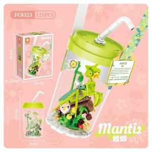 Bloques de Construcción de Plástico ABS Naranja Cuadrados 8320, Insectos, Flores, Mariposas, Abejas, Tazas de Té con Leche, Adornos Educativos para Niños - Product Image 3