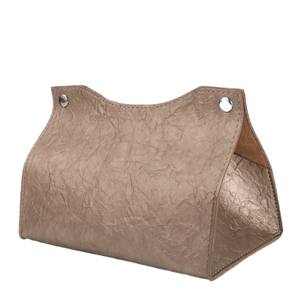 Moderna Caja de Pañuelos de Cuero, Independiente, en Beige, Dorado, Negro y Azul Marino, Contenedor Multiusos para Almacenamiento en el Hogar y la Oficina - Product Image 2