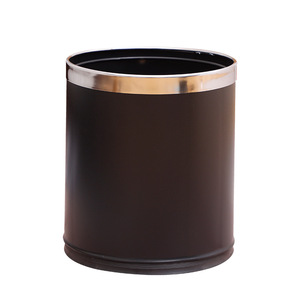 Poubelle à double couche 10L cylindrique en métal ignifuge pour salle de bain intérieure - Product Image 2