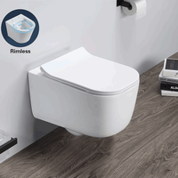 Nouvellement Design Ware Placard Mural Mat Noir Blanc Gris Toilettes Salle De Bains En Céramique Sans Monture Cuvette De Toilette Murale