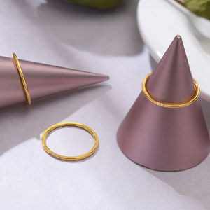 MICCI-anillo de acero inoxidable minimalista para mujer, joyería personalizada, banda fina de 1mm, chapado en oro de 18K - Product Image 5