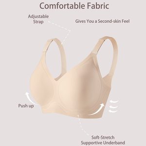 卸売シームレスプラスサイズブラジャー 女性用 ワイヤレスサポート フルカバーブラレット 調節可能なフック＆アイ下着ブラジャー OEM - Product Image 3