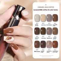 Nouveau vernis gel automne hiver 36 couleurs ensemble complet | Palette de café au lait caramel et nude | Nail Art professionnel de salon
