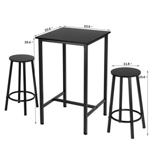 Juego de Mesa de Bar, Mesa Alta de Pub de 23.6 Pulgadas, Mesa Cuadrada de Bar, Mesa de Bar con Taburetes, Juego de Mesa Pequeña para Cocina para 2 Personas - Product Image 2