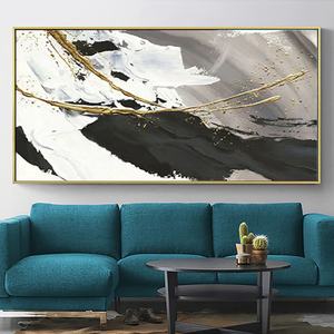 Peintures à l'huile minimalistes ondulées, art contemporain sur toile, peinture à l'huile abstraite Wabi Sabi, décoration intérieure - Product Image 5