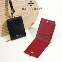 Dompet Koin Ber-resleting Multi-Kartu Baellerry Fashion Terbaru dengan Tali Gantungan untuk Wanita