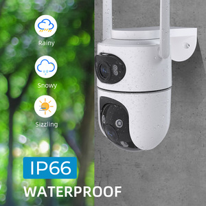 กล้องวงจรปิดไร้สาย ICSEE แบบเลนส์คู่ 6MP PTZ สำหรับภายนอกบ้าน กล้องรักษาความปลอดภัย WiFi พร้อมระบบมองเห็นกลางคืนและระบบสื่อสารเสียง - Product Image 4
