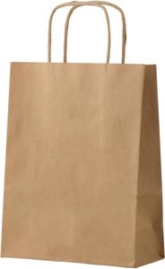 Restaurant Cafe Custom Logo Printed Brown Recycled Kraft Paper <strong>Bag</strong> With Handle Take Out Grocery Food Packaging - Product Image 2