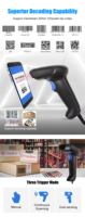OCBS-2017 OCOM 2D Barcode Scanner kode Qr portabel, pemindai kode Qr genggam kabel Usb 1D 2D dengan dudukan