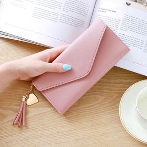 K18 Long Women's Wallet Female Purses Tassel Coin Purse Card Holder Wallets Female Pu Leather <b>Clutch</b> Money Bag Pu Leather Wallet - Product Image 4