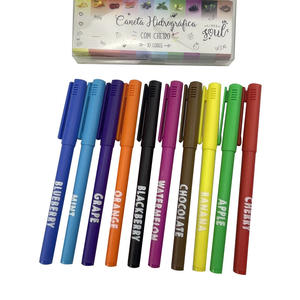 Lot de stylos marqueurs à pointe feutre en plastique personnalisés, couleurs assorties, pointe moyenne, parfum fruité - Product Image 1