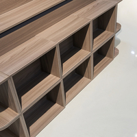 Table basse contemporaine en métal et bois MDF, ensemble de 3 tables gigognes