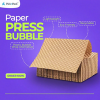 Feuille de papier bulle en kraft nid d'abeille double face écologique 20x12 pouces |   Emballage en PVC réutilisable pour parfum |   Pack de 50