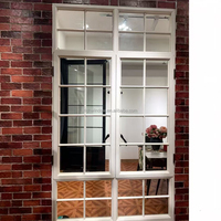 Porte en verre à arche française en alliage d'aluminium haute durabilité, isolation thermique, cadre en grille noire, pour villa et hôtel, extérieur