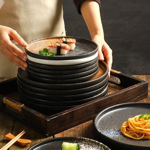 Hot Sale Eco-Friendly 8" 10" Japanese Style Porcelain Dinner <b>Plates</b> for Home Restaurant Salad Steak - Product Image 1