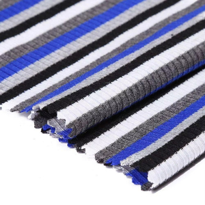 Chine fabricant fournir doux mode tr fil teint rayure côtelé tricot tissu matériel pour vêtements rayures - Product Image 1