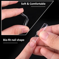 Gelsky Embouts à ongles personnalisables avec logo, en gel souple transparent, forme cercueil 3XL