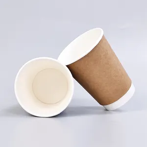 Copo de café descartável, mangas de papel para café, copos de papel adequados para casa, lojas e cafés