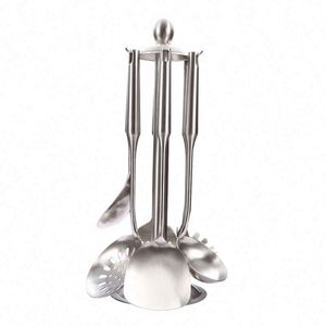 Food Grade Accessories Tools Bulk Silver Color 6 Pieces Kitchen Utensil Set Kitchenware SUS304 Stainless Steel Cooking Tool - Product Image 1