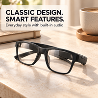 Lunettes Audio IA Intelligentes, Lunettes de Soleil Connectées avec Appel Bluetooth, Assistant Vocal, Contrôle Tactile, IPX4, TR90, Type-C, Photochromiques