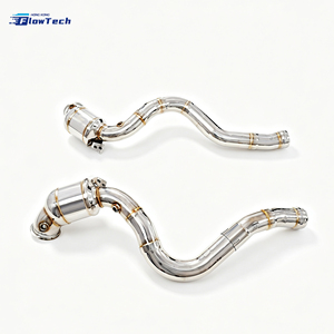 High Quality 304 Stainless Steel Downpipe for Mercedes C63 C63S W205 M177 4.0L V8 Biturbo High Flow Direct Fit <b>Polishing</b> - Product Image 2
