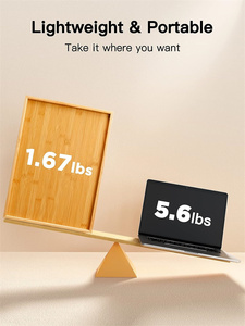 Bàn Ăn Sáng Bằng Gỗ Tre Thân Thiện Với Môi Trường 2022 Khay Ăn Sáng Có Chân Gập Lại Được - Product Image 3