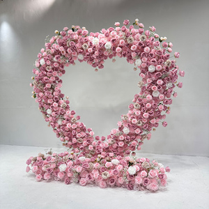 Arche florale en soie artificielle en forme de cœur, couleur personnalisée, fabriquée par MTY, respectueuse de l'environnement, pour décorations de mariage - Product Image 3