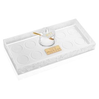 Plateau Simanim de luxe en Lucite, cadeau de Rosh Hashanah, plat à miel, plateau de service pour la fête du Nouvel An juif, plateau Simanim en Pearlstone