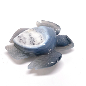 Tartaruga in Cristallo Incisa a Mano Stile Feng Shui di Alta Qualità, Modello in Pietra Naturale Agata Geode, Oggetto da Collezione per Arredamento Casa - Product Image 3