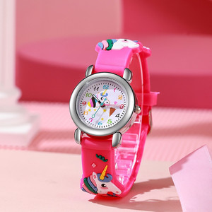 Reloj de Cuarzo de Plástico para Niños y Niñas, Éxito de Ventas con Lindo Patrón de Dibujos Animados, Correa de Silicona 3D y Esfera con Números Arábigos - Product Image 2