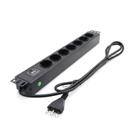 Bloc de distribution d'alimentation (PDU) 1,5U 7 prises italiennes pour montage en rack avec protection contre les surtensions