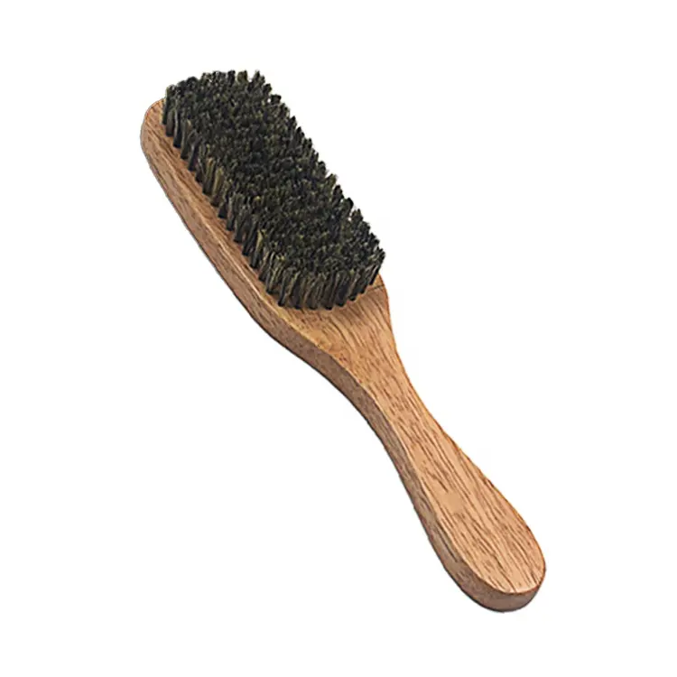 Professional barber duster brush vegan 360 Wave Palm wooden Boar Bristle cleaning beard brush