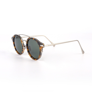 Lunettes de soleil à double pont faites à la main en acétate et métal composite avec verres polarisés en matériau <span class=keywords><strong>Tac</strong></span> - Product Image 4