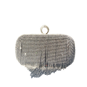 Hot Selling Beaded Clutch Bag With Ring Handle Sparkling Evening Party Purse Crystal Diamond Crossbody Handbag shiny handbags - Product Image 2