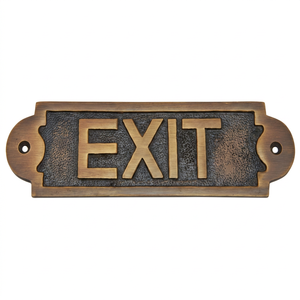 Solid Brass Rectangle Handmade Digital Printing Door <b>Signs</b> EXIT Vintage Antique Victorian Cast Metal Embossed Sign <b>Old</b> Style - Product Image 1