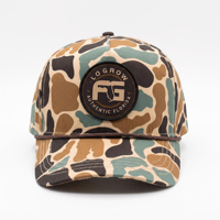 Casquette de baseball camouflage personnalisée en coton/polyester de haute qualité, 5 panneaux, impression numérique par sublimation, pour le sport et la pêche