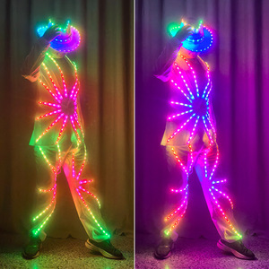 LED <b>Illuminated</b> Costume Sun Suit Unisex Stage Performance Wear Flashing Light Up Outfit For Party Show - Product Image 3