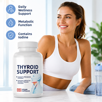 Complément alimentaire pour la thyroïde en capsules pour femmes et hommes adultes, sélénium, iode, zinc, B12, ashwagandha, L-tyrosine, soutient la santé hormonale