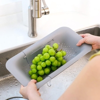 Nouvel essentiel de cuisine : passoire de lavabo rectangulaire en PP pliable, compatible lave-vaisselle et peu encombrante