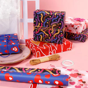 Papel de regalo de San Valentín personalizado al por mayor de fábrica 50*70 cm papel de regalo 4 piezas por paquete - Product Image 4