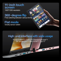 Laptop Layar Sentuh 11 Inci Harga Terjangkau untuk Penggunaan Pribadi dan Rumah Tangga, Dapat Diputar 360 Derajat, Intel N95, Abu-abu; Pink; Kuning; Putih