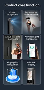 Nuevo producto S959MAX 3D FaceTuya WiFi APP con videollamadas Cerradura Tarjeta de código de huella dactilar biométrica Cerradura de puerta inteligente - Product Image 3