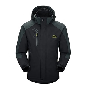 Wholesale Men's Waterproof Outdoor Jackets <strong>Wind</strong> <strong>Breaker</strong> with Woolen Warmth Polyester Zipper Hoodies for Hiking - Product Image 6