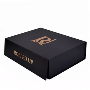 Cajas de Regalo Plegables de Cartón Negro de Lujo con Logotipo Personalizado, Cajas Magnéticas de Papel con Lámina Dorada para Pequeñas Empresas - Product Image 1