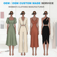 Fabricant de vêtements pour femmes OEM ODM, robe mi-longue en tricot à col carré et manches bouffantes, asymétrique, deux pièces, sur mesure