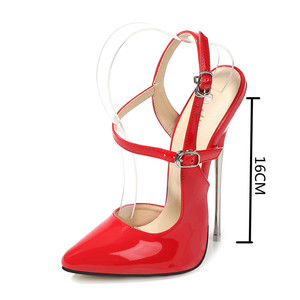 Estate delle donne alla moda Parola fibbia In Metallo 16 centimetri super high stiletto degli alti talloni dei <span class=keywords><strong>sandali</strong></span> - Product Image 1