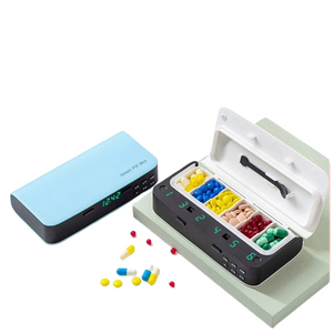 New Design Travelling Pill Dispenser Medication Manager Weekly Pill Case With Smart Alarm Pill Box With Timer