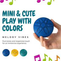 Tambour à langue en acier inoxydable de 3 pouces avec 6 notes, peaux de mouton, portable, facile à jouer, sons apaisants, instrument de percussion, maillet inclus